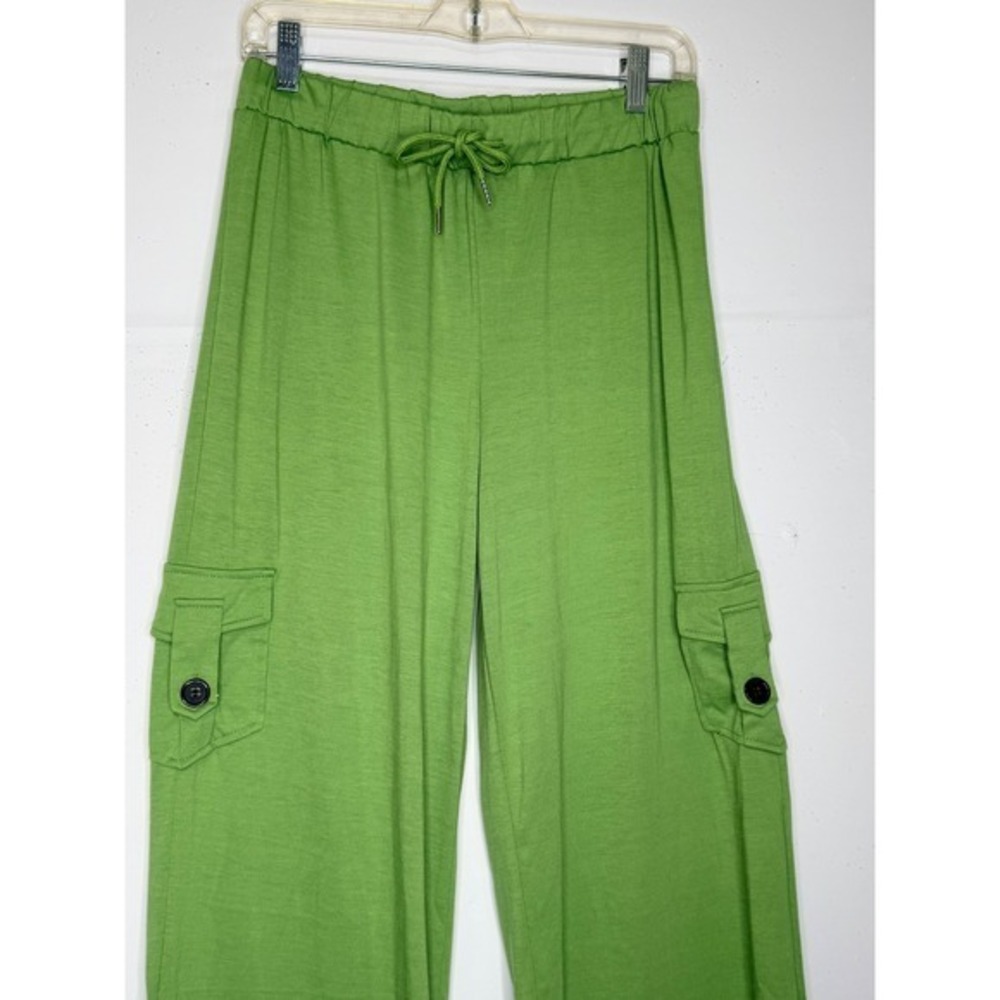 Cargo Lounge Knit Pants Neon Wide Leg Drawstring Utility Gorpcore Workout Y2K L - Picture 5 of 8